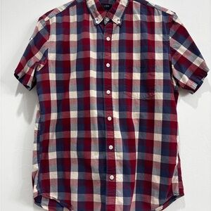 J. Crew Men's Checkered Shirt - Red, Blue, and White
